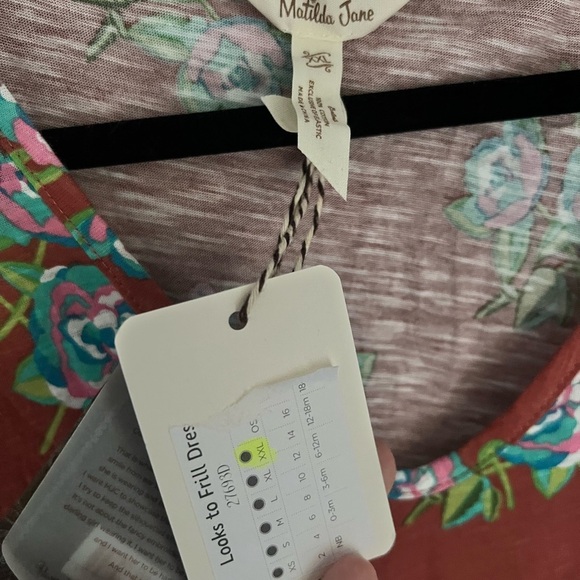 New Matilda Jane Womens XXL Looks to Frill Dress Layered Skirt Orange Floral - Picture 4 of 4